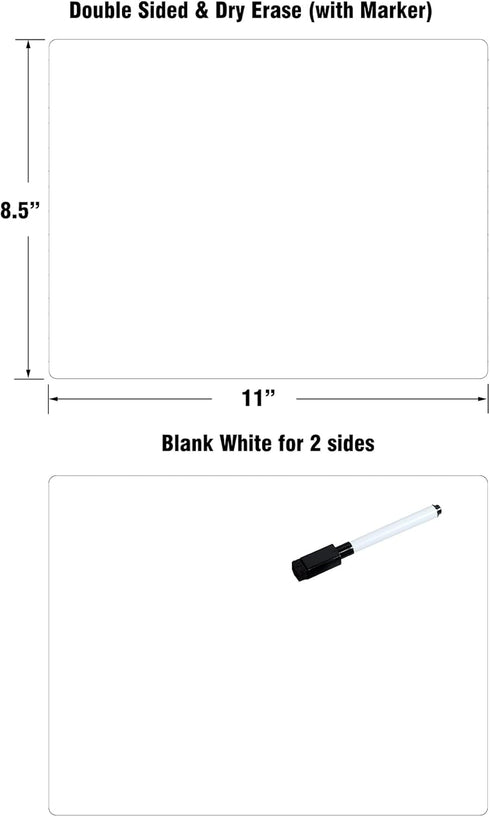 Dry Erase White Board for Student, 2-Pack Personal Whiteboard Lapboard for Kids, White Lapboard for School
