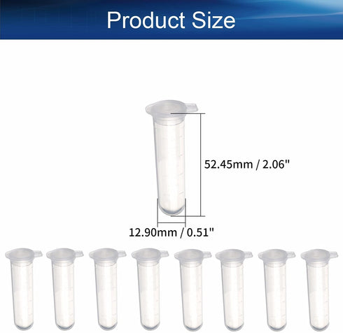 5ml Microcentrifuge Tubes 300PCS,Centrifuge Tubes with Attached Lid,Clear Round Micro Centrifuge Small Sample Bottle Vials Container for Lab,Plastic Lab Snap Tubes,Clear Graduation,Bag Pack