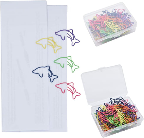 Gullor 100 Pieces Cute Shark Shape Paperclips, Memo Clips, Shaped Bookmarks