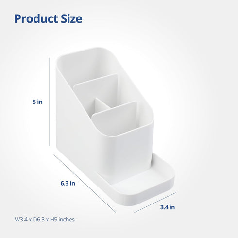 BLUE GINKGO Desk Holder Organizer, Office Supplies, Pencil Holder for Desk Accessories (Made in Korea) - White