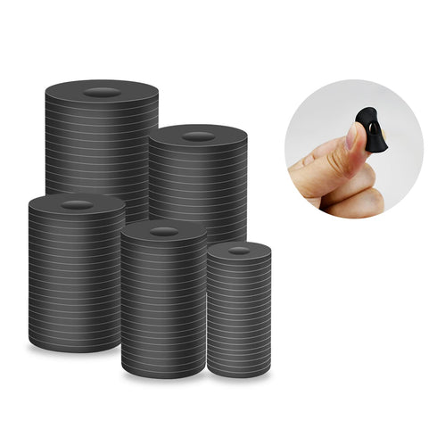 100 Pcs Black Flat Rubber Washers Assortment Kit, Heavy Duty Vibration Damping Pads for Plumbing Repair