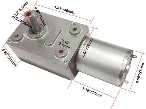 12V 30rpm DC Worm Gear Motor 6kg.cm Mini Turbine Worm Reducer Electric Machine Self-Locking DC Motor for Toys (JGY-370 12V 30rpm) by BRINGSMART