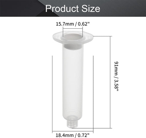 Utoolmart Air Distribution Tube, 10cc Adhesive Syringes Tube Sleeve, Glue Liquid Cartridge Dispensing Syringe Barrel, Plastic Syringe Dispensing, with Piston, Transparent, 4 Pcs