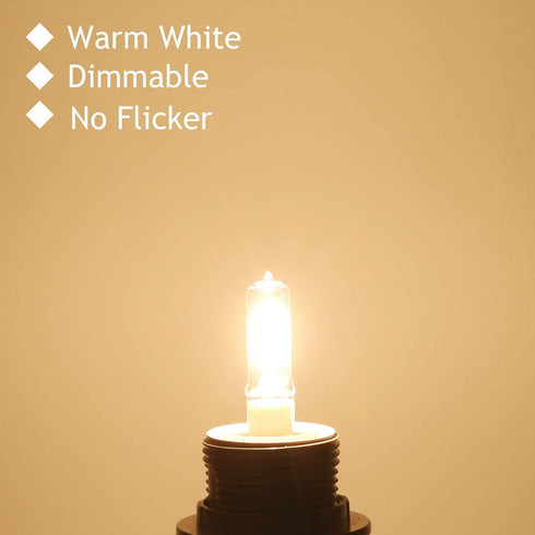 4-Pack JDE11 120V 50W Bulbs, E11 T4 Bulb, 600LM 2700K Dimmable Halogen Mini Candelabra Base Light Warm White