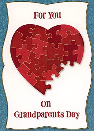 Designer Greetings Unfinished Red Heart Jigsaw Puzzle Grandparent's Day Card