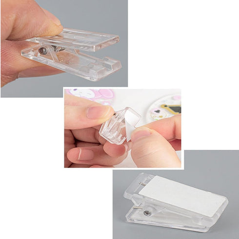 JAMMY 30 PCS Self Adhesive Clips, Plastic Photo Clips for Wall Tapestry, Small Hanging Spring Clips