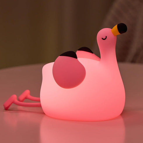 Pink Flamingo Night Light for Kids, Dimmable Silicone LED Baby Nursery Night