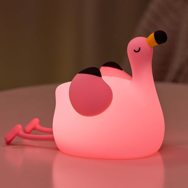 Pink Flamingo Night Light for Kids, Dimmable Silicone LED Baby Nursery Night