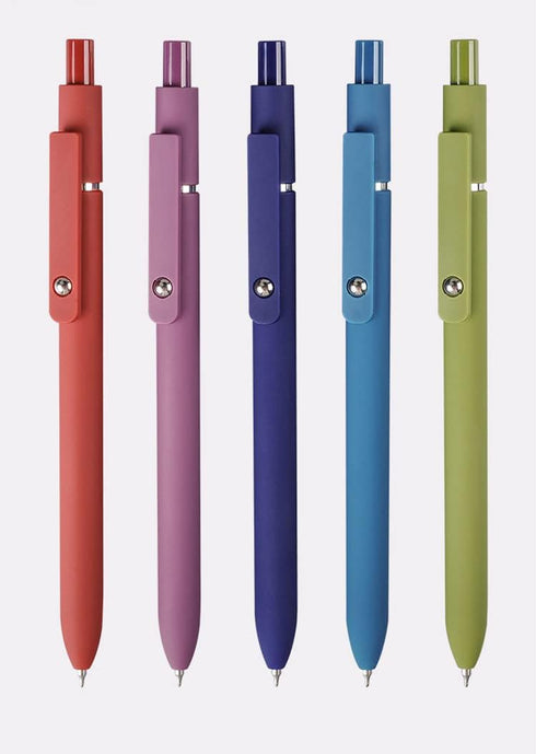 Smooth Writing Pens Aesthetic Pens Retractable Quick Dry Gel Ink Pens Fine Point 0.5mm Black Ink Gel Pens for Office School 5pcs Vintage Pens by Toshine
