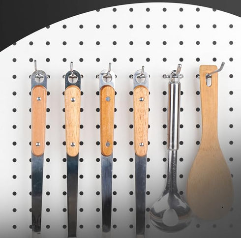 50pc Pegboard Hooks, L Style Long Shelving Hooks, Rustproof Peg Board Tool Utility Hooks Fit 1/4" or 1/8" (6Inch, Black)