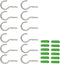 Aifeier ET 12pcs 1-1/2 Inch Ceiling Hooks, Vinyl Coated Cup Shape Screw-in Hooks with Wall Anchors for Hanging