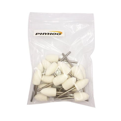 Buffing Wheel Polishing Bits Kit, Wool Felt Aluminum Polishing Kit, Point Mandrel Rotary Tool Accessories, 1/8 Inch