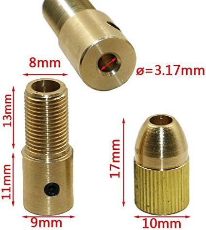 Mesee 3 Set 0.5-3mm Brass Drill Chuck Set - Mini Twist Drill Chucks Adapter for Rotary Tools