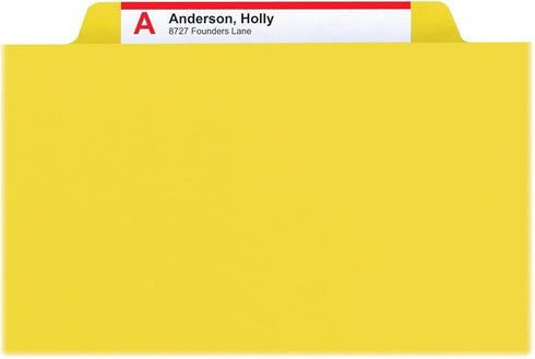 Smead Pressboard Classification File Folder - SafeSHIELD Fasteners, 1 Divider, 2" Expansion, Letter Size, Yellow