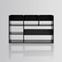 MASAKA B&W Large Desktop Organizer Storage Shelf for Office Supplies, DIY Wood Bookshelf, Black