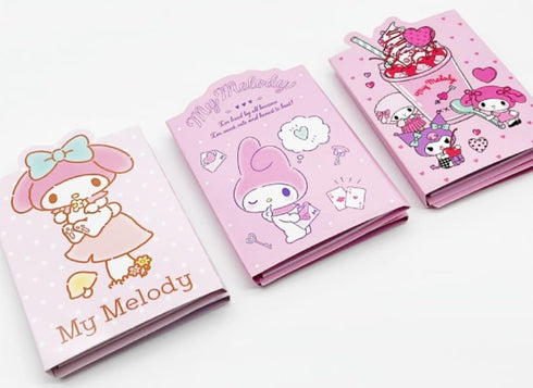 Cute Melody Self-Adhesive Sticky Notes, Memo Pad with 4 Designs x 20 Sheets, Total 80 Sheets, Design May Vary