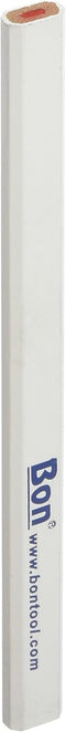 Bon Tool 14-859 7-Inch Carpenter Pencil, Red Medium Lead, White Casing, 12-Pack