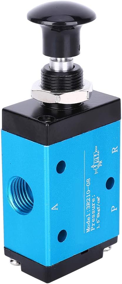 Pneumatic 1/4"NPT Two-Position Three-way Air Hand Lever Operated Valve, Manual Control Push-Pull 3R210-08