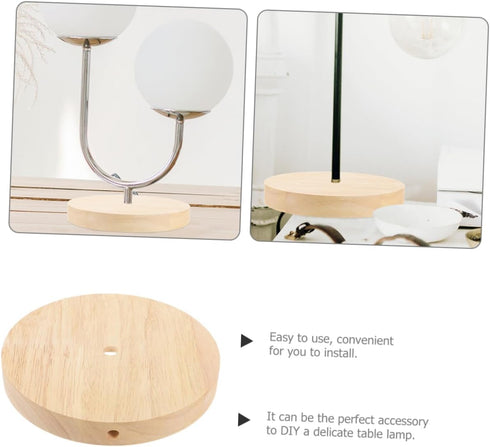 ABOOFAN Wooden Table Lamp Stand, Natural Wood Base Bedside Lamp, Round Solid Lamp Base for Repair