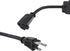 3 Prong Extension Cord with Waterproof Switch - 14/3 SJT Heavy Duty Power Cable with LED On/Off Switch, 1.5 Ft, Black