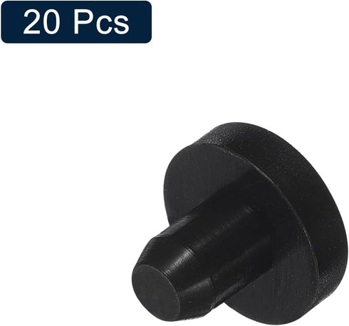 uxcell 20 Pieces Black Rubber Stopper, J6 Waterproof Plug for 5.5-6mm/0.22-0.24" Hole