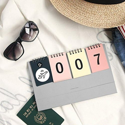 D-Day Perpetual Desk Calendar, D-Day Count Down Flip Calendar Desktop Easel Calendar, Spiral Bound Planner with