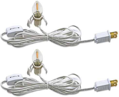 KGC C7 Accessory Cord with 2 C7 Led Light Bulb Candelabra-Base E12