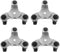 QWORK 4 pcs 6" Steel Tri-Dolly, 200 lbs Load Capacity, for Moving