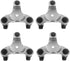 QWORK 4 pcs 6" Steel Tri-Dolly, 200 lbs Load Capacity, for Moving