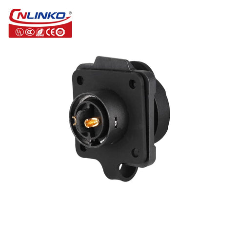 CNLINKO LP-16 IP68 Industrial Waterproof Connector, Quick Plug Circular Connector M16 2-9 Pin Flange Socket
