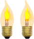 LED Flame Effect Light Bulb, E26 Flickering Candle Bulb, Crystal Clear, C35, 2 Pack for Edison Base