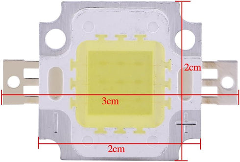 LED Chip Bulb, 10Pcs 10W Warm/Cool White SMD Chip COB DC 9-12V for Lamp Flood Light Replacement