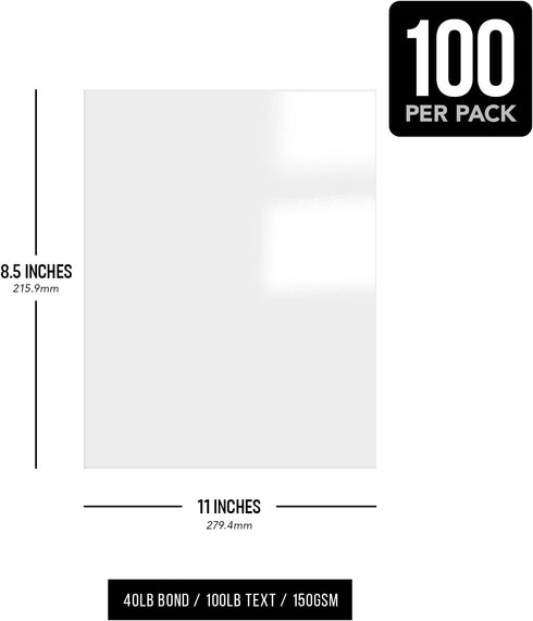 C2S 8.5 11 100lb (40lb 96 100 Double-Sided Gloss Digital Paper Perfect for Color Laser Printing, Design Proposals