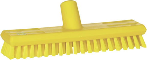 Vikan 70416 Deck Scrub,Waterfed,Stiff,11",PP/PBT,Yellow