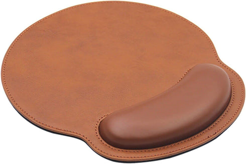 Leather Mouse Pad with Wrist Support, Ergonomic Memory Foam for Office, Gaming, Computer, Laptop Pain Relief