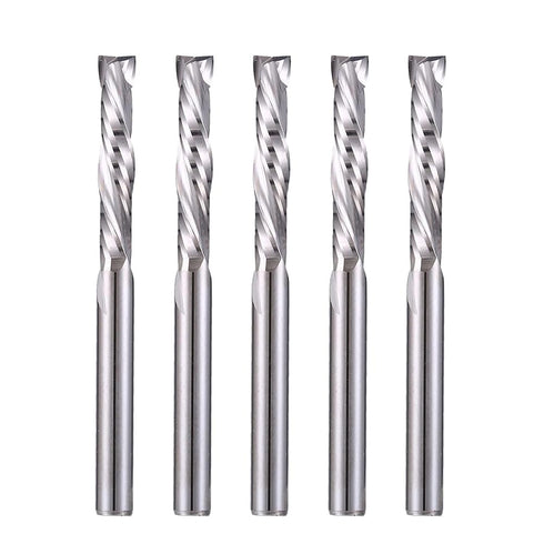 HOZLY 1/8 Inch Shank Carbide End Mills | Up & Down Cut CNC Spiral Router Bits for Woodworking (Pack of 5)