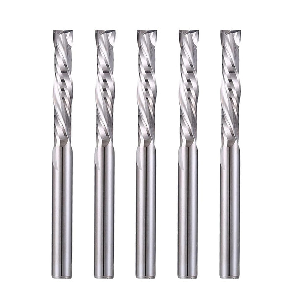 HOZLY 1/8 Inch Shank Carbide End Mills | Up & Down Cut CNC Spiral Router Bits for Woodworking (Pack of 5)