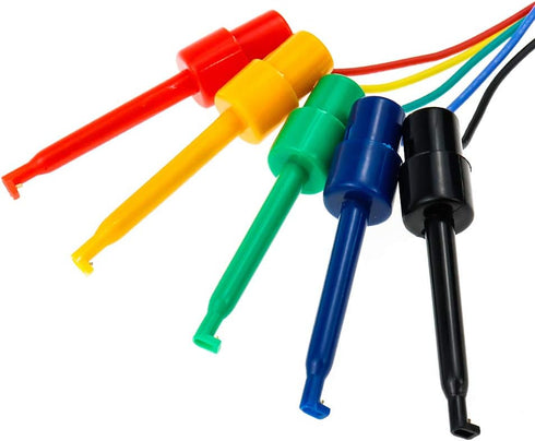 Testing Hook Clip Probe Test Leads, Electronics Silicone Test Leads, 50cm/19.7Inch Length, 5pcs