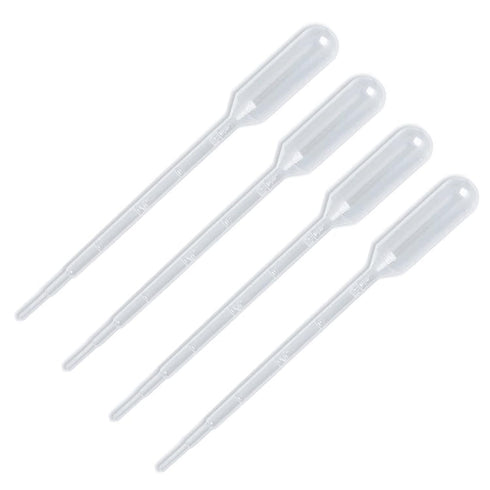 Transfer Pipettes, 100 Pack Clear Plastic Disposable Liquid Droppers, Graduated Pipetting for Laboratory Experiment, 3ML