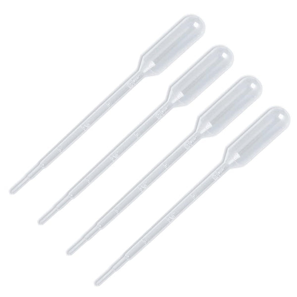 Transfer Pipettes, 100 Pack Clear Plastic Disposable Liquid Droppers, Graduated Pipetting for Laboratory Experiment, 3ML