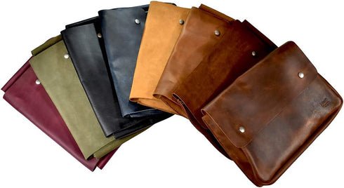 Hide & Drink Vintage Folder Document Holder, A5 Binder, Full Grain Leather, Handmade File Case, Envelope Portfolio