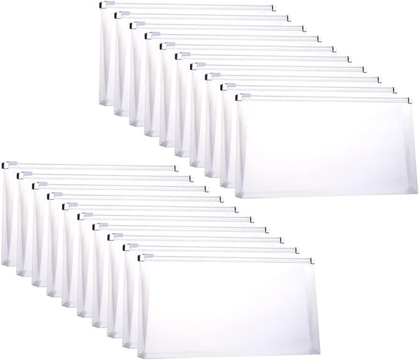 Plastic Envelopes with Zipper, 5 x 10 Clear Poly Envelope Folder, 20 Packs