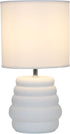 LT1168-OFF 12.68" Simple Designs Chic Glow Mini Stacked Ceramic Table Lamp, Monochromatic Fabric Shade, Small Accent