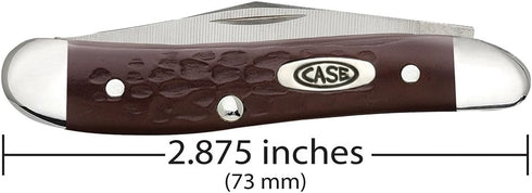 WR XX Pocket Knife Brown Synthetic Jigged Peanut Case Item #046 - (6220 SS) - Length Closed: 2 7/8 Inches