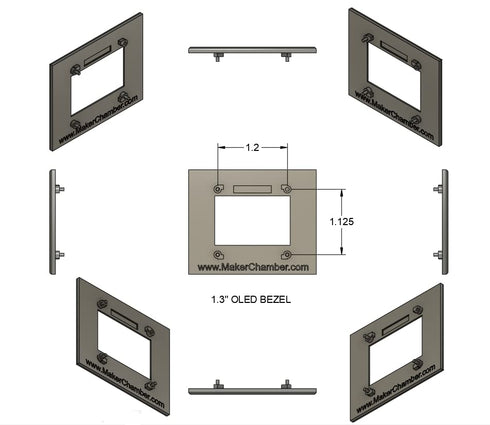Generic 1.3" 128 64 Enclosure Bezel for OLED x