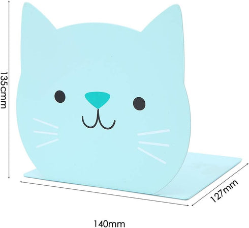 Lovely Cat Pattern Kids Bookends Student Book Ends Metal Office Desk School Library Decoration Bookshelf Book Organizer