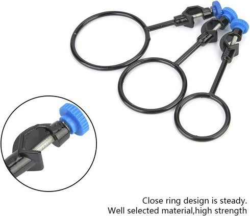 3 Pcs Laboratory Support Stand Clamps, Iron Steel Black Coating Retort Clamp Set for Chemistry Lab