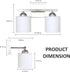 2 E26 Light Brushed Nickel Vanity Lights for Bathroom, Modern Bathroom Light Fixtures Over Mirror, Vanity Light