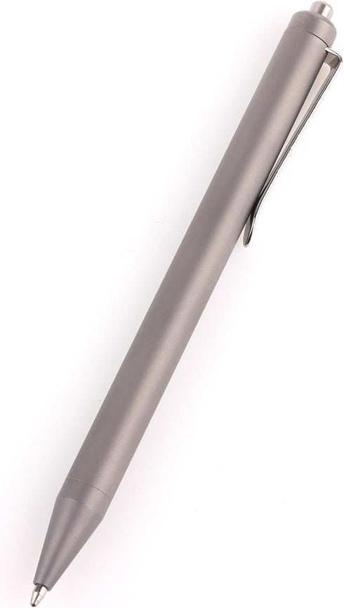 Titanium Push Ballpoint Pen 5.31", Compact Pocket Pen with Clip to Retract Refill for Everyday Carry