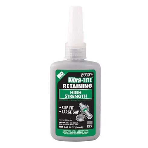 Vibra-TITE 54150 High Strength Anaerobic Retaining Compound, 50 ml Bottle, Green